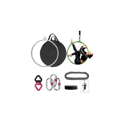 DASKING Aerial Hoop 85cm/90cm Aerial Ring Set Fully Strength Tested 500LBS Single Point Circus Aerial Equipment Yoga Hoop With Accessories And St 