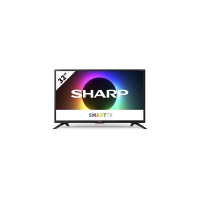 SHARP 32EE6K 32-Inch HD Ready Smart LED TV in Black with Active Motion 200, Freeview Play, HARMAN/KARDON Sound System, Aquos Net+, Pre-Inst 